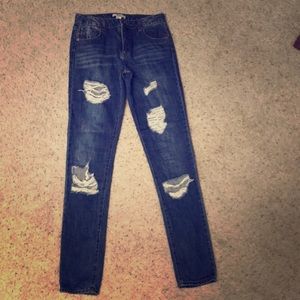 Forever 21 Skinny Holey Jeans Sz 24